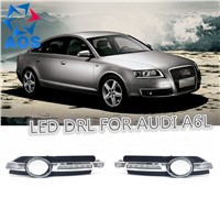 2PCs/set Car styling DRL led Daylight waterproof Car Daytime Running lights For Audi A6 A6L C6 2005 2006 2007 2008