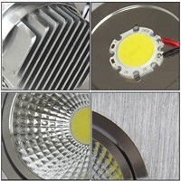 Dimmable/N 3W/5W/7W/10W/15W LED COB Recessed Light Grille Lamp Bedroom Super Market Reading Room White Shell