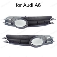 Auto Accessories 2pcs Black Front car Fog Light Lamp Grill Grille for A/udi A6 2005 2006 2007 2008 4F0807681A 4F0807682A