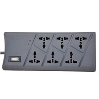TOWE AP-1026S surge protection 6 ways GB2099.3 universal 2meters ON/OFF switch surge protector