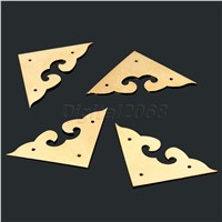 High Quality 4 Corners Brackets Chinese Furniture Hardware Brass for Cabinet Trunk Jewelry Box Chest 4.5*4.5*4.5cm with Nails