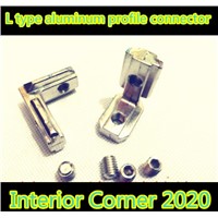 10pcs 2020 T Slot L Shape Type Aluminum Profile Accessories Interior Corner Connector Joint Bracket for 20 profile(with screws)