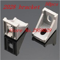 50pcs 2028 bracket corner fitting angle aluminum 20mmx28mm corner bracket fastener for EU standard 2020 aluminum profile