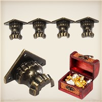 NED 8pcs Antique Brass Jewelry Chest Wood Box Decorative Feet Leg Corner Protector For Furniture Cabinet Protect Hardware