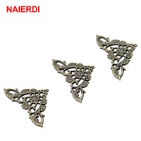 4PCS NAIERDI Jewelry Box Protector Decoration Corner Bracket Antique Frame Book Menus Butterfly Protector For Furniture Hardware