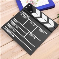 Wooden Director Video Scene Clapper board Film Movie Slateboard Cut Prop Promotion Small Size 20cm x 20cm  Black