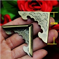 Bronze Tone Book Scrapbooking Albums Menus Corner Protectors Metal Bat Corners For Books,40*40*4mm,Fit 4mm,4Pcs