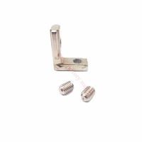 10sets/lot T slot L type 90 Degree 3030 aluminum connector bracket fastener EU standard 30/40/45 series aluminum profile parts