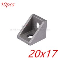 10pcs  2020 20 x17 bracket corner fitting angle aluminum 20mmx 17mm corner bracket fastener  EU standard 2020 aluminum profile