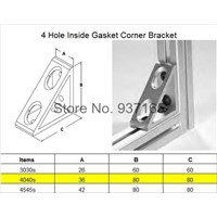 4 hole Inside Guesset Corner Angle L Brackets Fastener Fitting Round Hole for 4040 Aluminum Profile Extrusion 4040