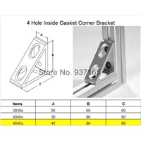 4 hole Inside Guesset Corner Angle L Brackets Fastener Fitting Round Hole for 4545 45x45 Aluminum Profile Extrusion 4545