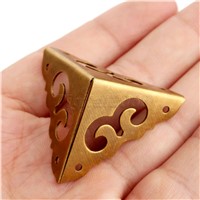 Good Quality 4Pcs/set Brass/Antique Corners Chinese Furniture Hardware Copper for Cabinet Trunk Jewelry Box Chest 3*3*3cm