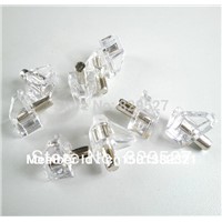 500PCS/LOT Clear Crystal Plastic Shelf Supports With 5mm Nickel Plated Pin Adustable Cabinet Shelf Support