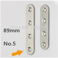 2pcs 89*19mm Thickness 2mm stainless steel 180 degree angle bracket satin finish frame board support