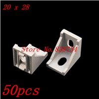50pcs 2028 corner fitting angle aluminum 20 x 28 connector bracket fastener match 2020 industrial aluminum profile