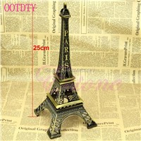 Bronze Tone Paris Eiffel Tower Figurine Statue Vintage Alloy Model Decor 25CM #S018Y# High Quality