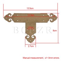 2PCS BQLZR 13.5cmx2.7cm Bronze Color Brass T Type Vintage Decorative Corner Bracket Desk Edge Cover for Chest Case Box