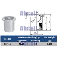 KSF-15 15mm base mounting carbon steel 50/60kgs ball bearing with 40kgf Spring Loading Capacity KSF15 Ball Transfer Units