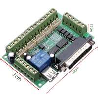 5 Axis CNC Interface Adapter Breakout Board For Stepper Motor Driver Mach3 + USB Cable, mach3 CNC controller