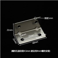 1 Pair 40*20mm Thickness 1mm Stainless steel angle yards thickening bracket 4 hole rectangular square angle connector bracket