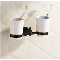 Bathroom Accessories, Modern Black Finish Brass Toothbrush Tumbler&amp;amp;amp;Cup Holder,Classic Creative Design,wall mounted Bath Hardware