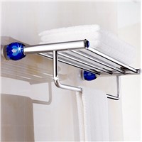 Copper Material Luxury Crystal&amp;amp;amp;Chrome Finish Design Towel Rack,Modern Bathroom Accessories Towel Bars Shelf,Bronze  Towel Holder