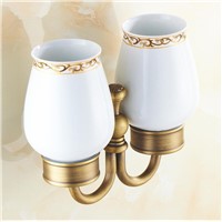 Bathroom Accessories,Fashion Carving Flower Antique Brass Finish Toothbrush Tumbler&amp;amp;amp;Cup Holder,Creative Design,Bath product