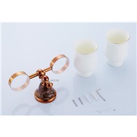 Bathroom Accessories,Luxury European Style Copper Rose Gold Finish Toothbrush Tumbler&amp;amp;amp;Cup Holder ,Marble Design ,bath product