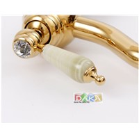 2016 European classical gold-plated antique marble basin taps /Solid Brass Bathroom Basin Faucet/ wash basin Tap