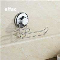 ELFAC Simple Paper Holder High Quality Bathroom Accessories Electroplating Sucker And Stainless Steel Paper Holder