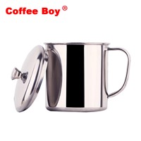 Tumbler milk coffee mug with lid and handgrip 304 stainless steel Brief Creative cups and mugs metal tea cup