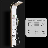 Stainless Steel Rainfall Shower Panel Rain Massage System with Jets &amp; Hand Shower, PZ-1,  LED screen