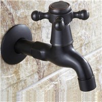 Classic Oil Rubbed Bronze Finish Single Handle Washing Machine Faucet Toilet Faucet Bibcocks Wall Mount