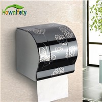 Modern Bathroom Accessories Black Painting Surface Brass Toilet Paper Holder Paper Box Wall Mounted