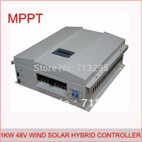 1kw 48v MPPT LCD display intelligent wind solar hybrid charge regulator controller with BOOST,RS communication