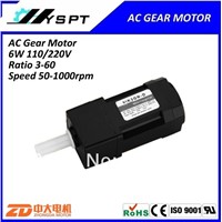 induction AC 6W single phase 110V 50Hz 60rpm gear motor