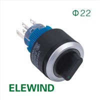 ELEWIND 22mm Round Ring illuminated selector switch (PB223WY-11X/21/G/12V/IP65)