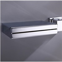 Contemporary Widespread Wall Mount Waterfall 3 Colors LED Bathroom Sink Faucet