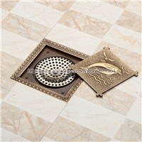 Wholesale Brass Bathroom Wetroom Square Shower Drain Floor Drainer Trap Waste Grate With Hair Strainer 3782137