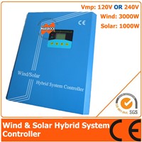 120V/240V 4000W Hybrid Controller with LCD Display, 3000W Wind Power, 1000W Solar Power