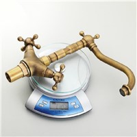 Basin Faucets Antique Bronze Brass Swivel Bathroom Sink Faucet 2 Lever Deck Toilet Washbsin Mixer Water Taps WC Taps ZLY-6711F