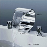 2017 Luxury Brass wall mounted waterfall bathtub faucet for the bathroom waterfall faucet wall BR-7707J
