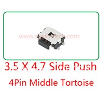 10pcs Momentary Tactile Tact Push Button Switch Phone Side Push Switch 4.7 x 3.5 x 1.67mm 4 Pin SMD