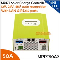 50A 12V/24V/48V automatic recognition MPPT solar charge controller with RS232 and LAN communication function