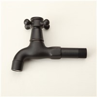Oil Rubbed Bronze ORB Black Long Wall Mount Bathroom Kitchen Laundry  Basin Sink Faucet Tap Bibcocks Cold Water Only Hose tap
