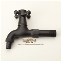 ORB Black Long Brass Wall Mount Laundry Outdoor Garden Washing Machine Hose Faucet Tap 26A0051L