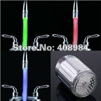 10pcs/lot 3 Colors change temperature TEMP control LED Faucet LED Light  Glow Water Stream Faucet bathroom kitchen Tap