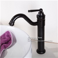 Oil Rubbed Bronze ORB Black Tall 13&quot;  Bathroom Bath Vessel Sink Basin Faucet Mixer Taps Swivel Spout 22A0081T