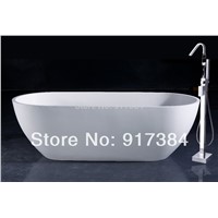 New Chrome Floor Mount Clawfoot Bath Tub Filler Faucet Handshower Free Standing M-032 Mixer Tap Faucet