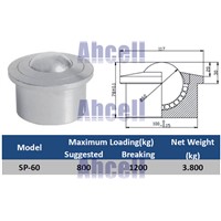 2pcs Ahcell SP-60 Heavy Ball transfer unit 1200kg load capacity caster SP60 Euro type ball unit conveyor bearing Steel Roller